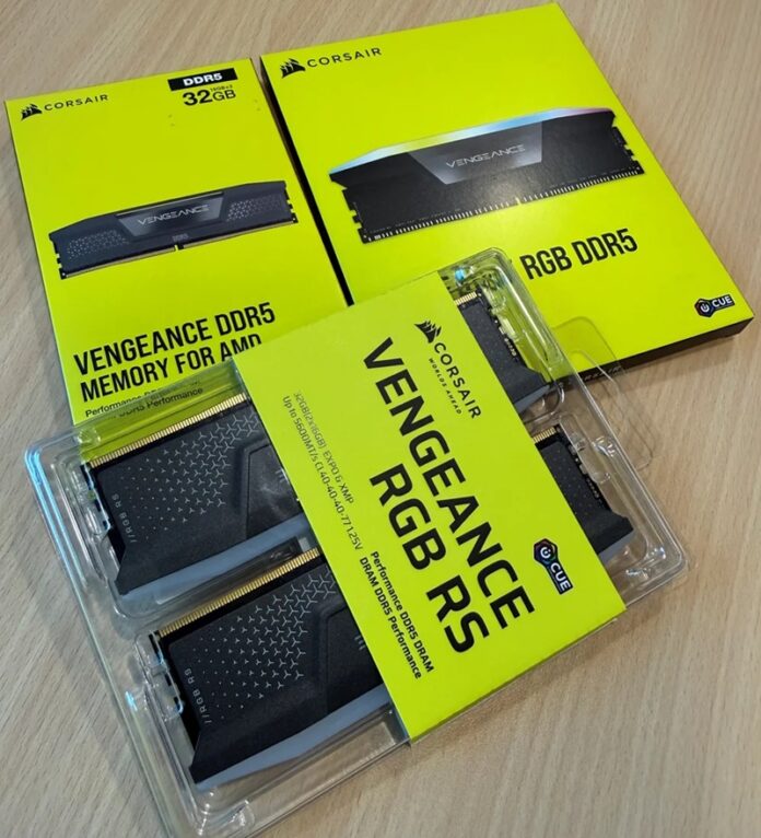 corsair ram transparente empaquetado